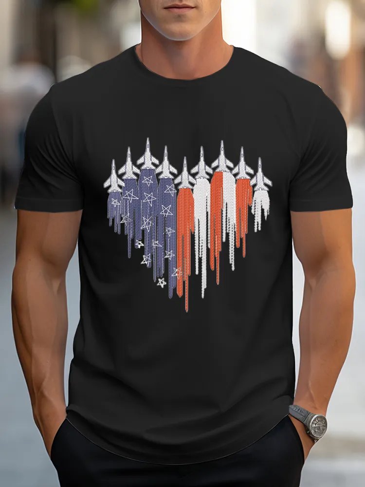 Man'S Independence Day Round-Neck Short-Sleeved T-Shirt