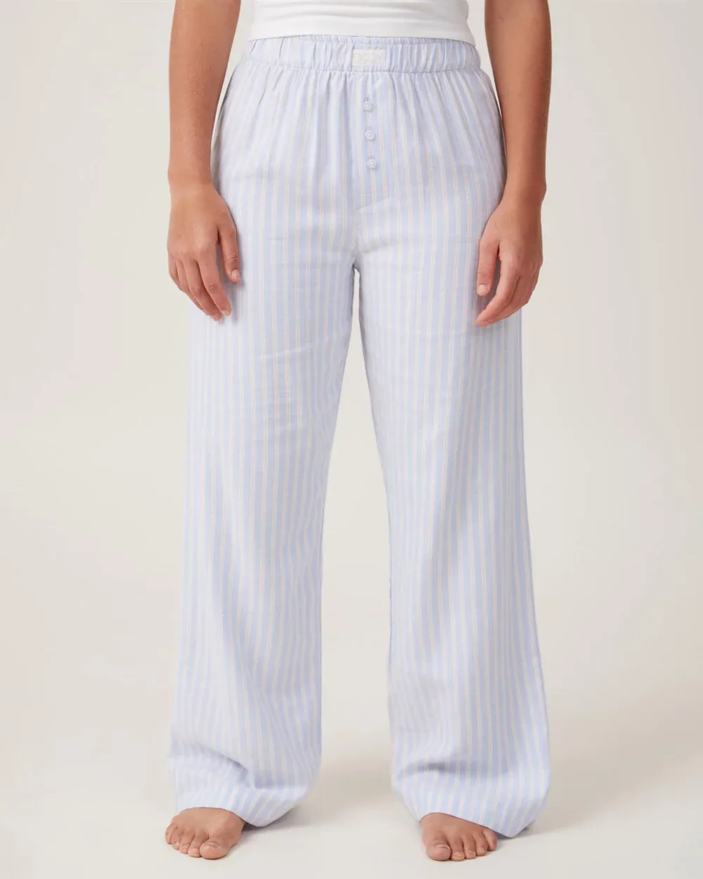Striped Flannel Boyfriend Pants