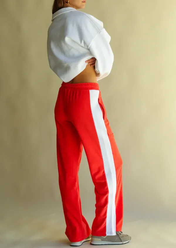 Red Terry Cloth Track Pants