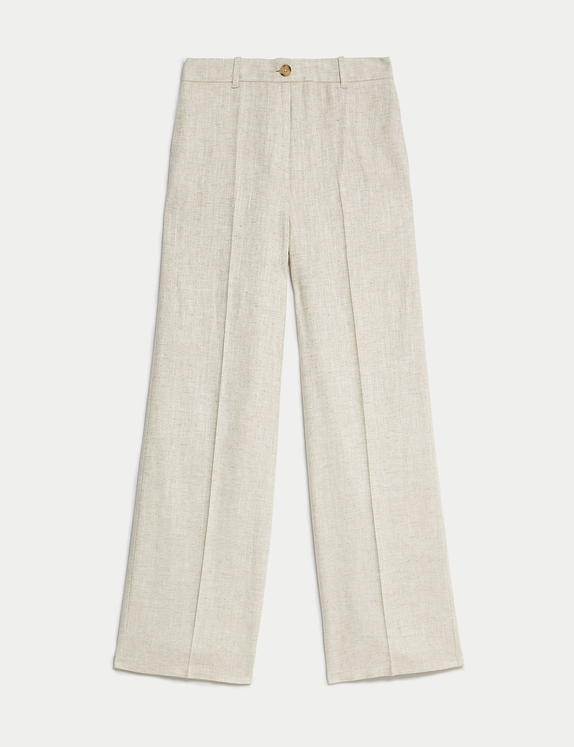 Dark Natural Wide Leg Drape Trousers