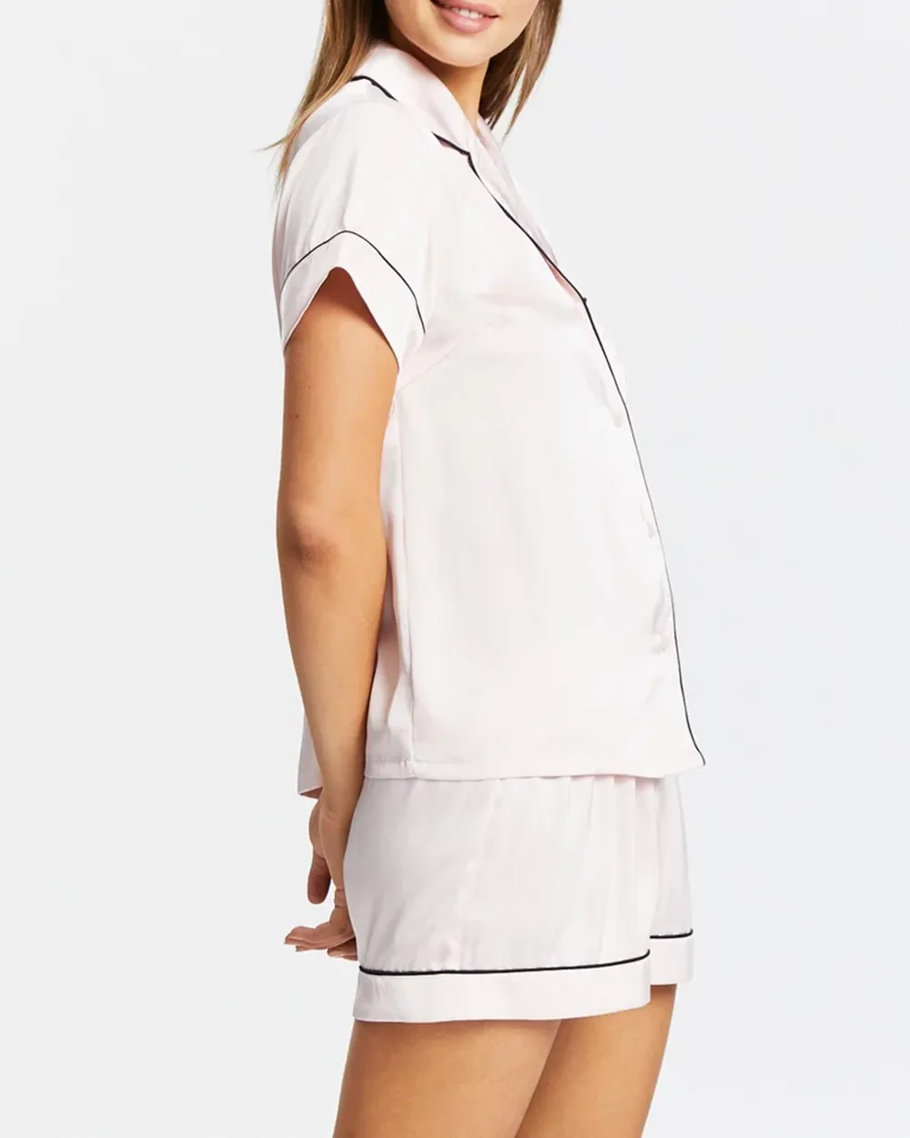 Short Satin Shirt PJ Set