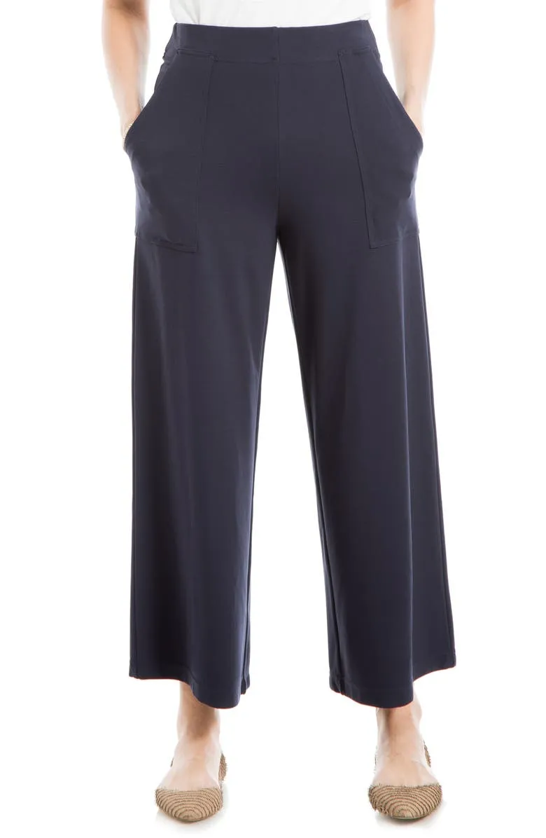 Ponte Crop Wide Leg Pull-On Pants