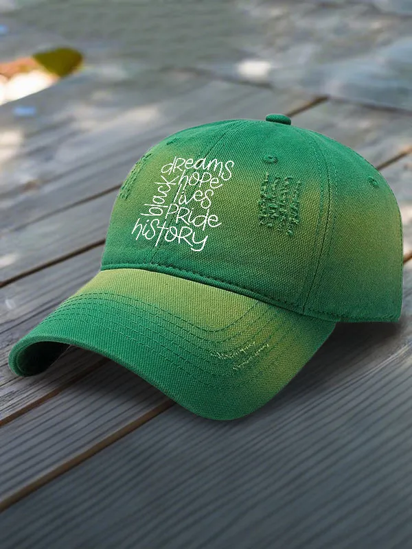 Black History Dreams Hope Lives Pride Tory Baseball Cap