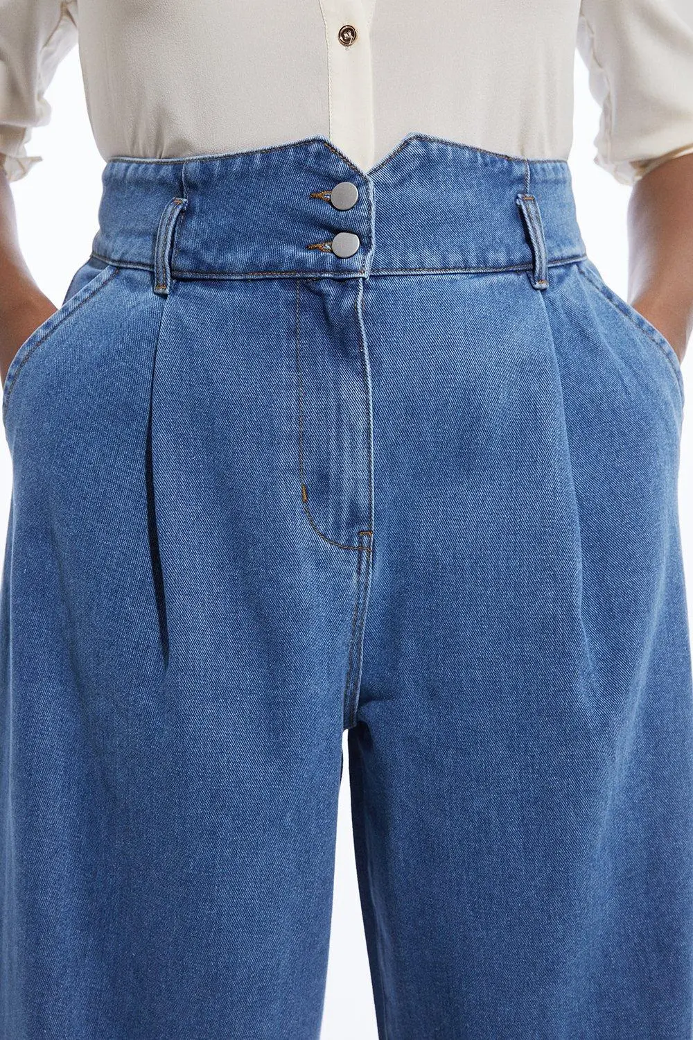 Denim Wide Leg Trousers
