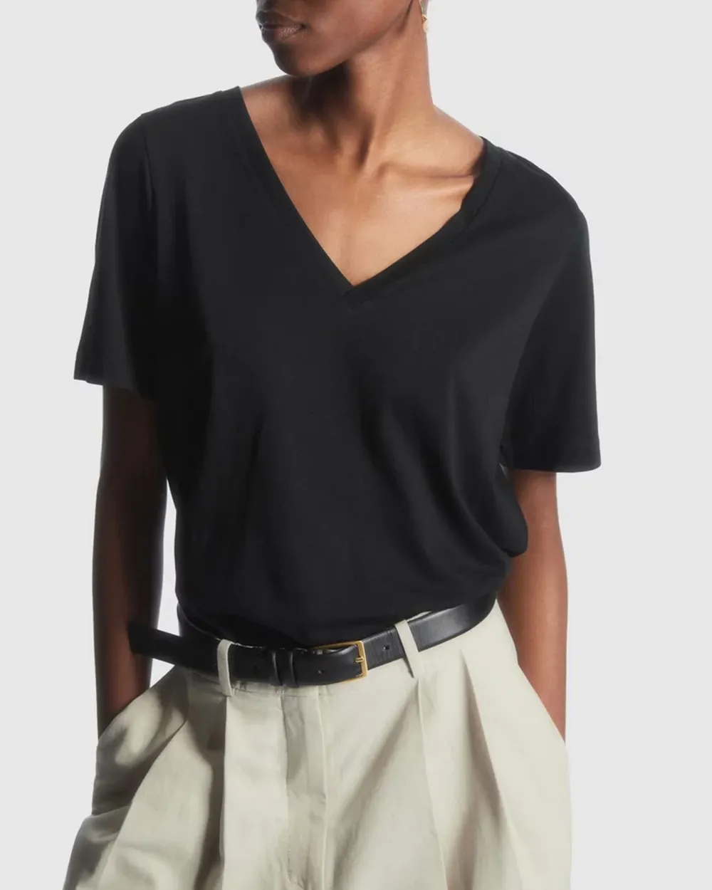 V-neck Cotton T-shirt