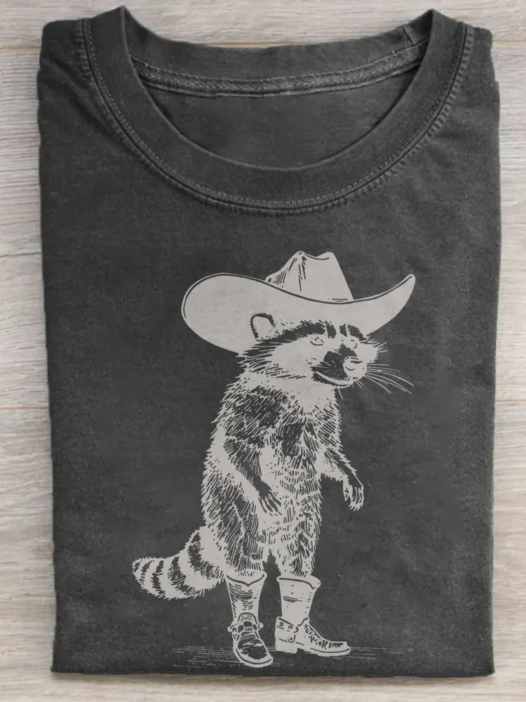 Vintage Cowboy Racoon T-Shirt