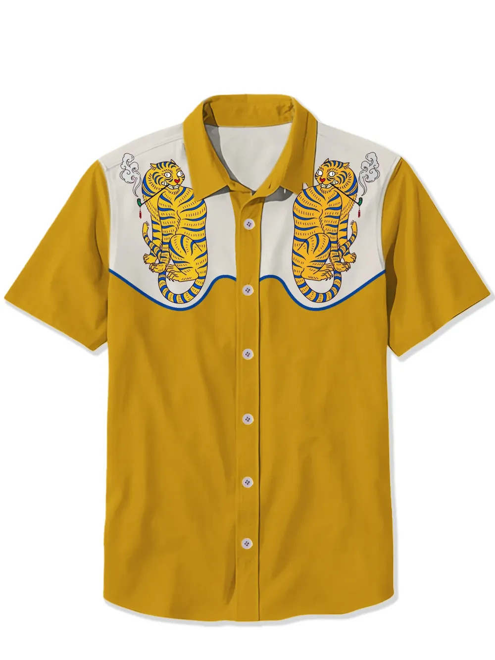 Yellow Tiger Pipe Shirt