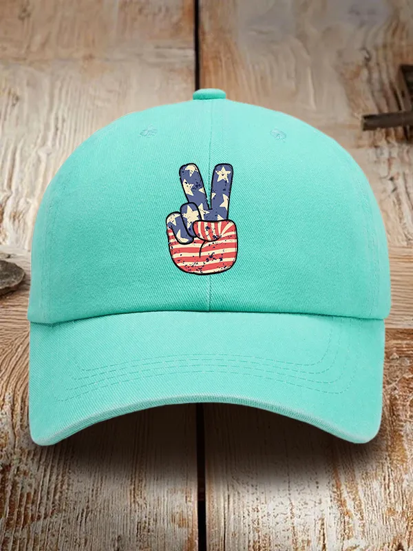 Star Stripe Two Print Washed Baseball Cap