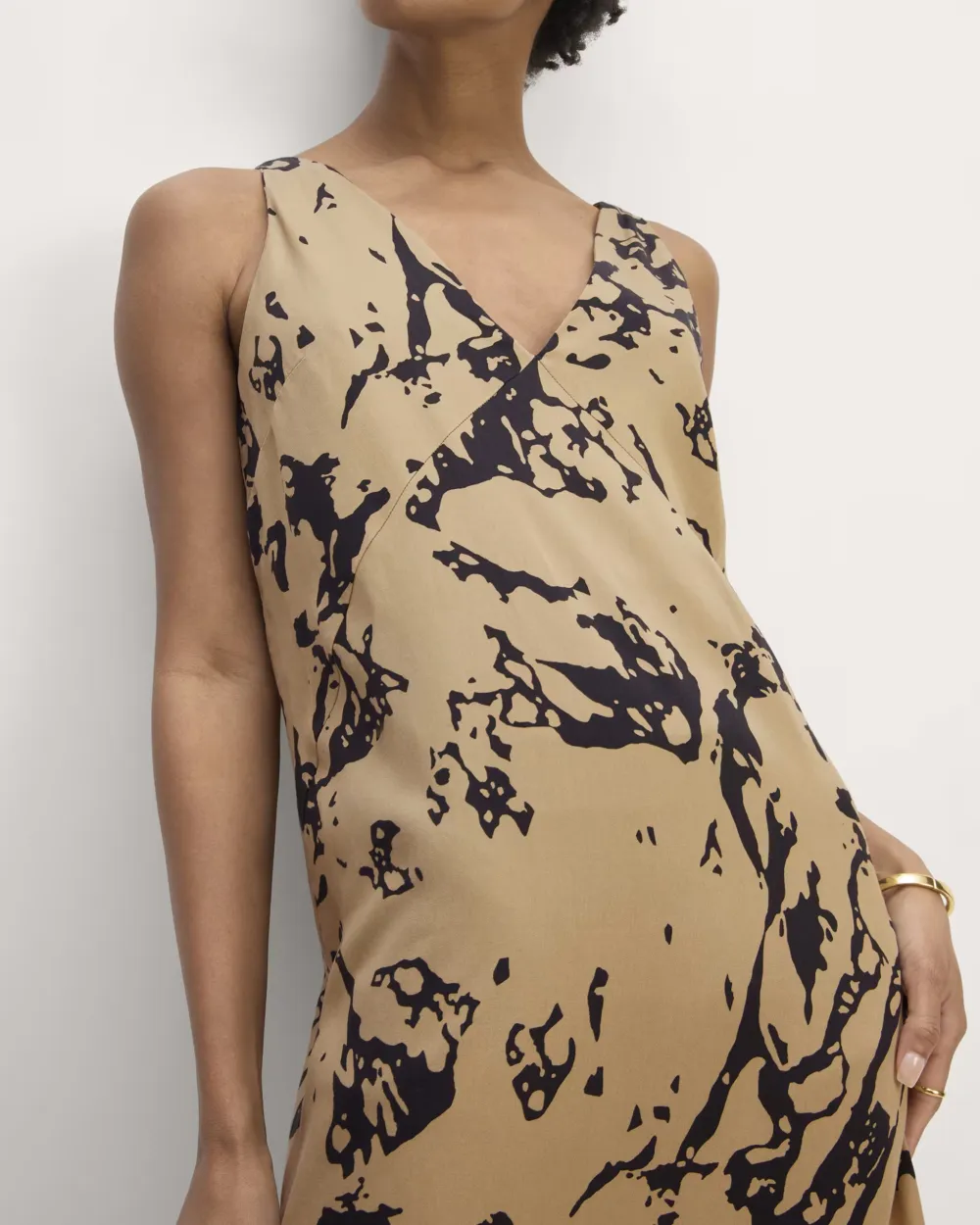 V Neck Midi Slip Dress