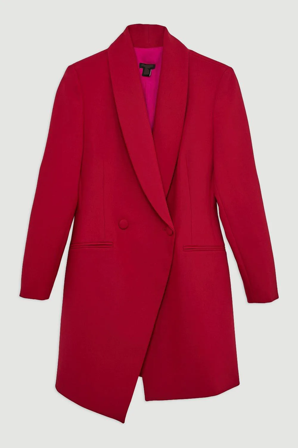 Petite Compact Stretch Tailored Blazer Wrap Mini Dress