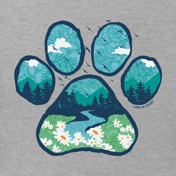 Women's Paw Landscape Short Sleeve T-shirts