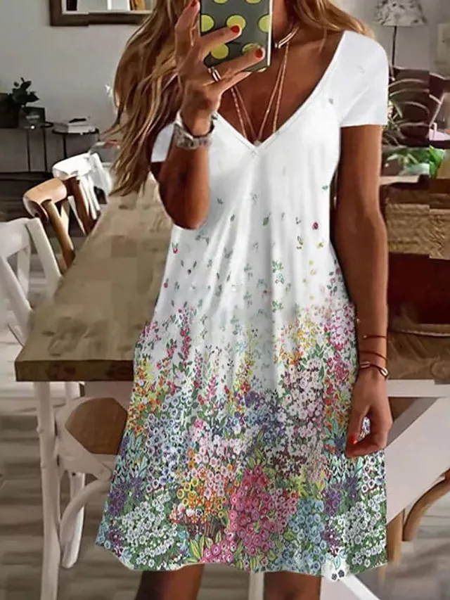 Women's A Line Dress Knee Length Dress Black White Pink Long Sleeve Animal Print Summer Spring V Neck Stylish Winter Dress Fall Dress 2023 S M L XL XXL 3XL