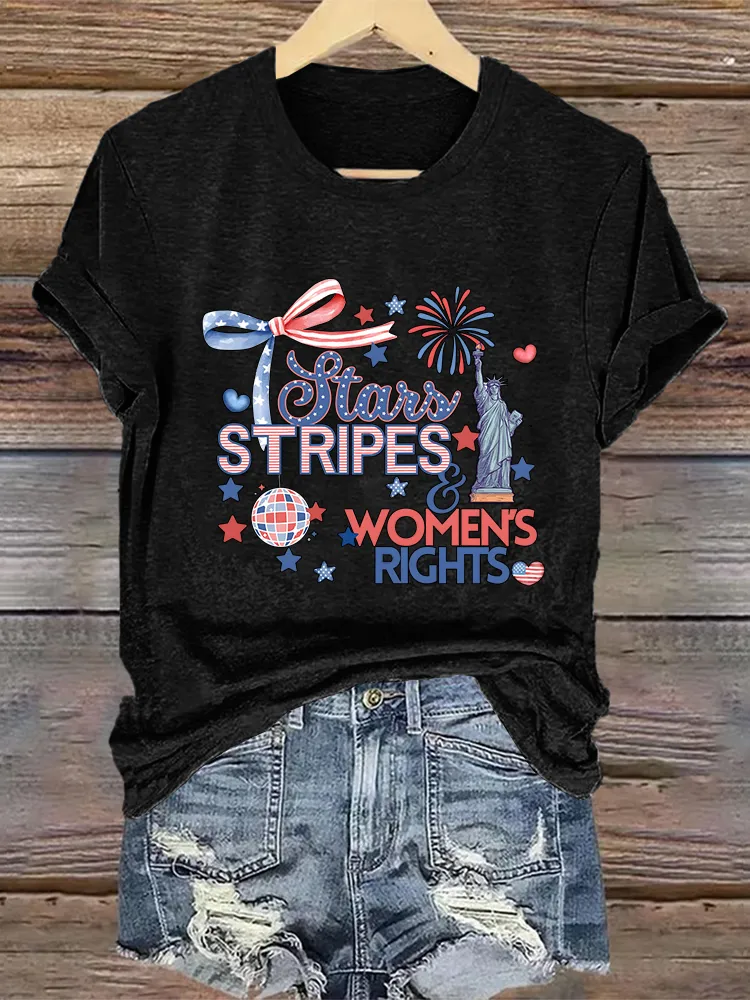 Woman'S Stars Stripes Women'S Rights Crew Neck Short Sleeve T-Shirt