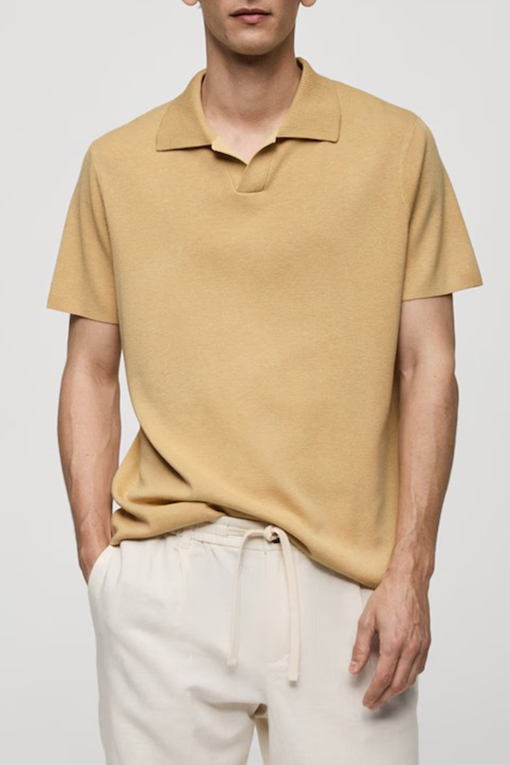 V-Neck Polo Collar Shirt