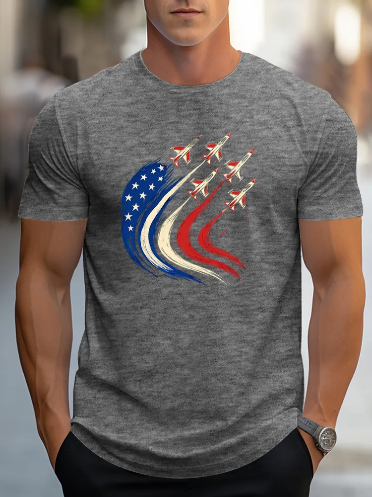 Man'S Independence Day Round-Neck Short-Sleeved T-Shirt
