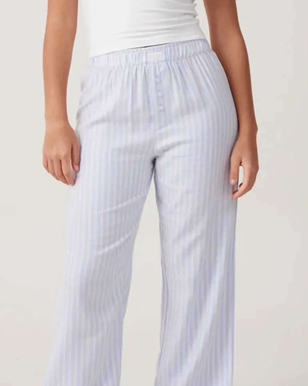 Striped Flannel Boyfriend Pants