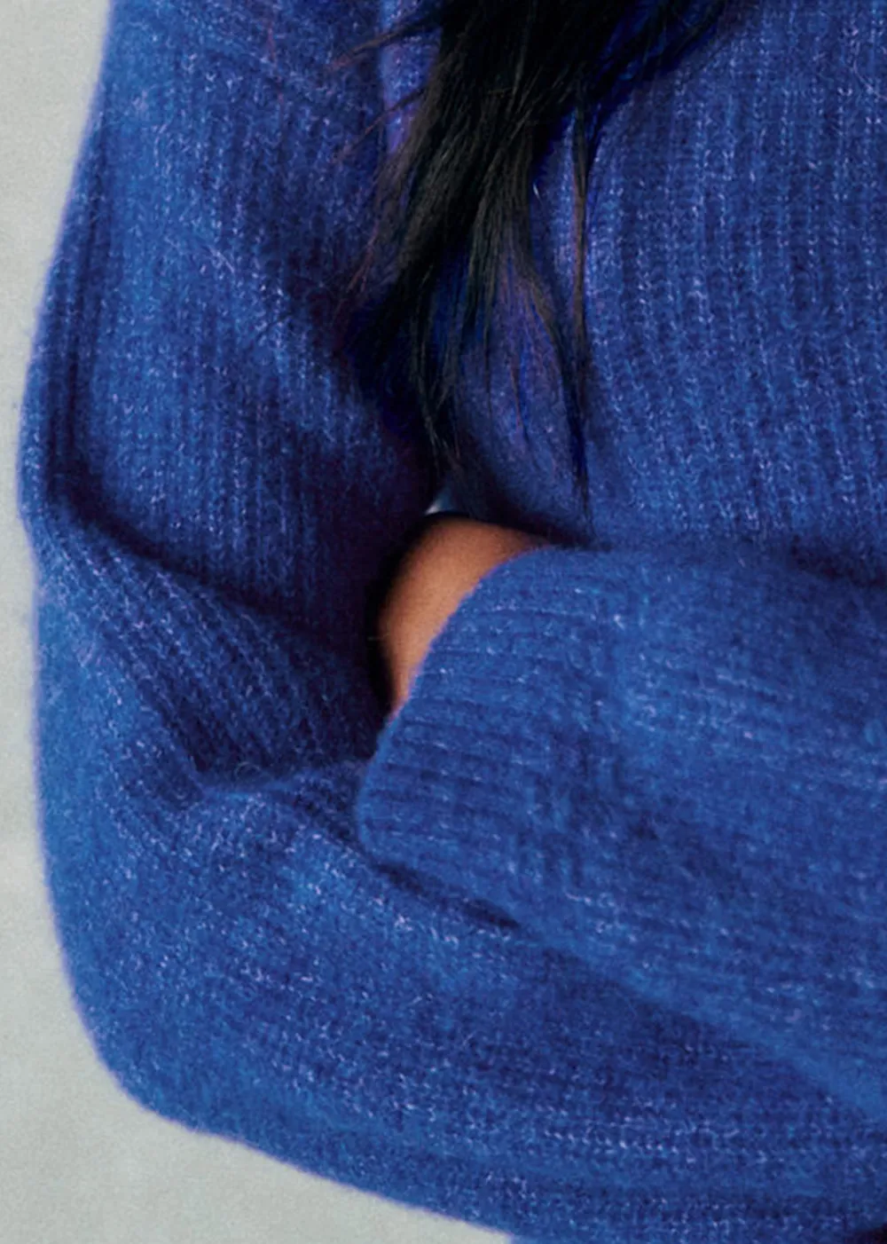 Solid Color Long Aleeve Loose Alpaca Sweater