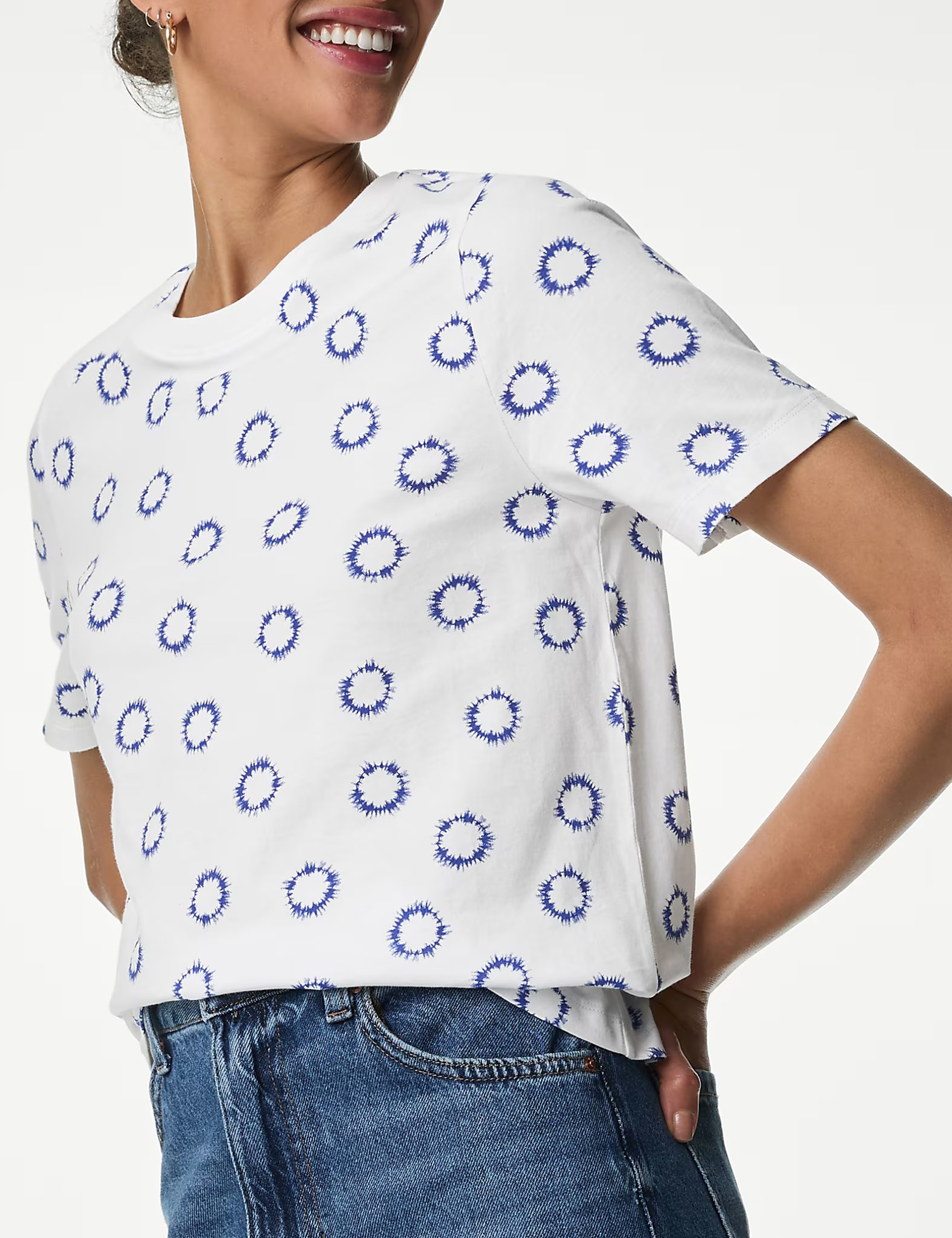 PolkaDot Printed Crew Neck T-Shirt