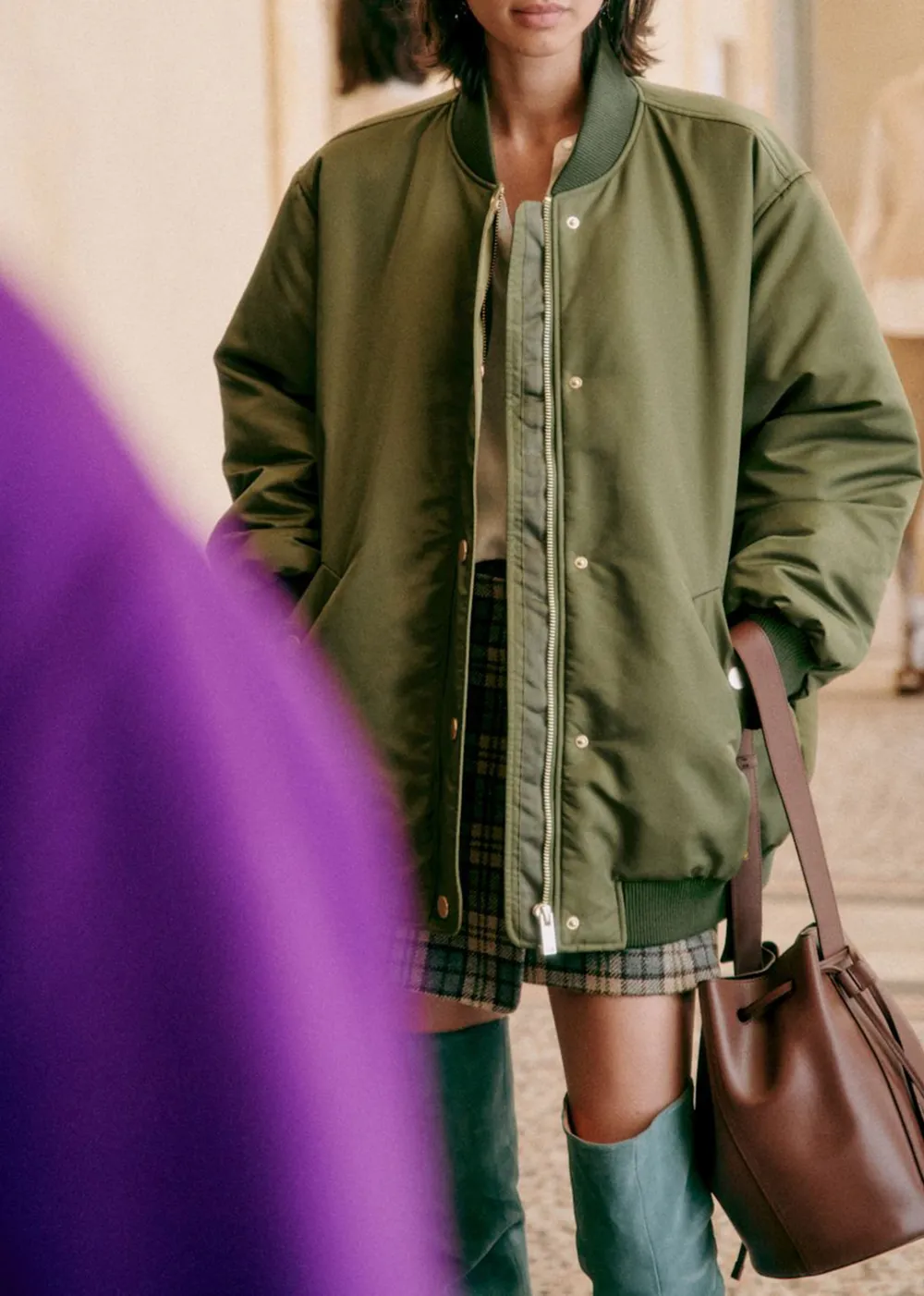 Green Bomber Coat