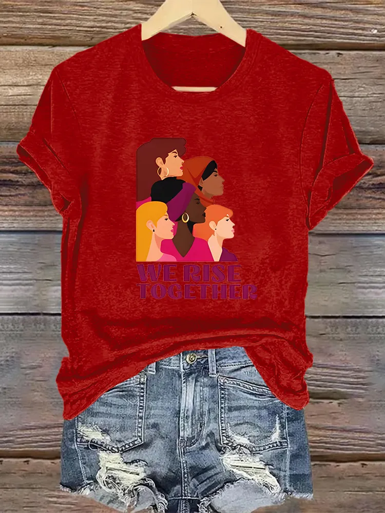Woman'S We Rise Together Crew Neck Short Sleeve T-Shirt