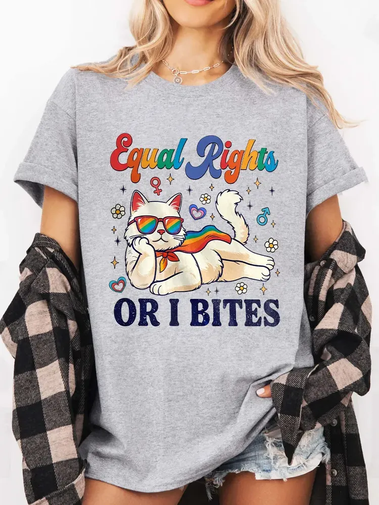 Women'S Equality Right Or I Bites Round-Neck Short Sleeve T-Shirt
