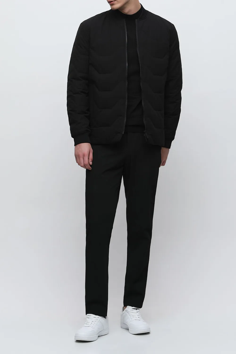 Green Quilted Bomber Jacket