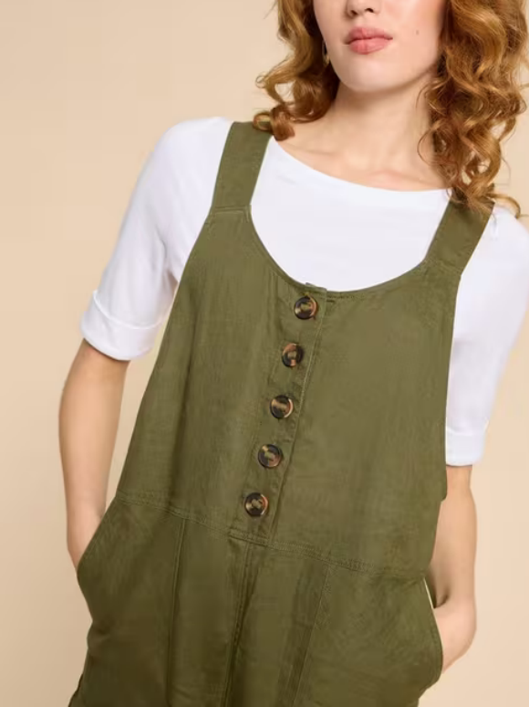Crop Linen Dungaree
