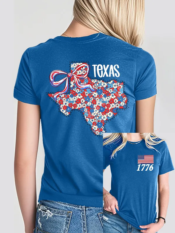 Woman'S 1776 Texas Print Short-Sleeved T-Shirt