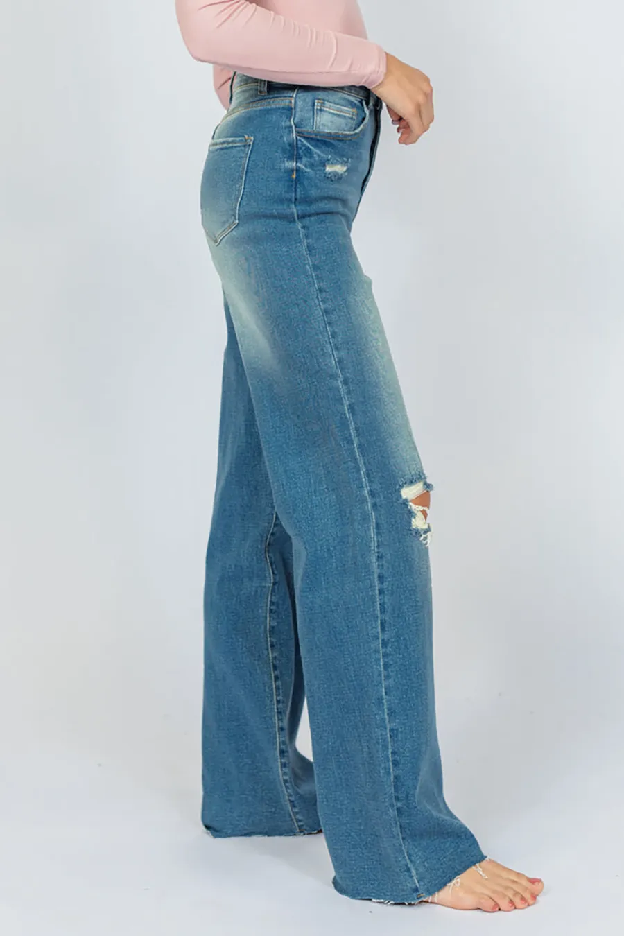 Medium Wash Wide Leg Jeans