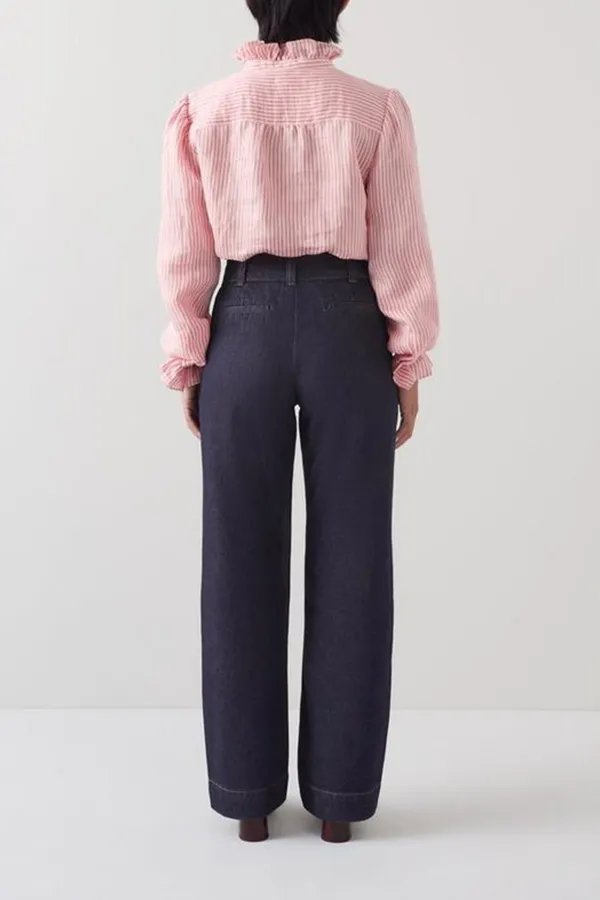 Indigo Blue High Rise Wide Leg Jeans