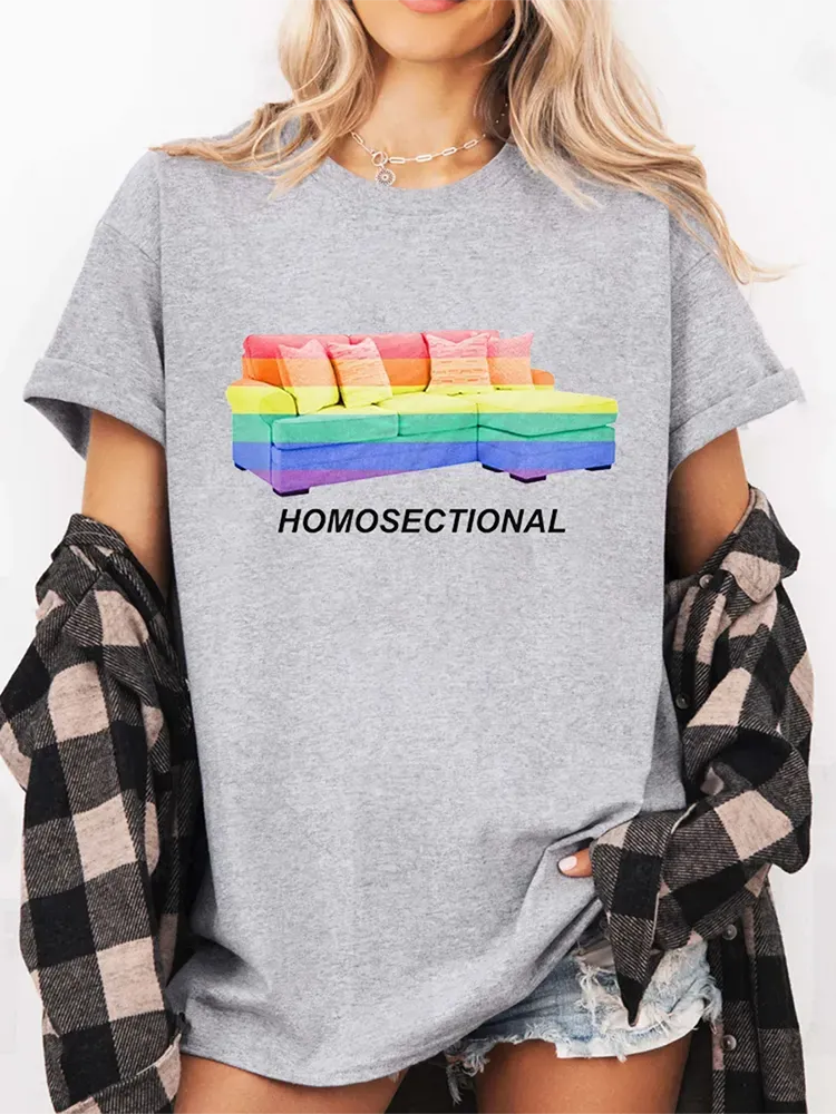 Women'S Homosectional Short Sleeve Round-Neck T-Shirt