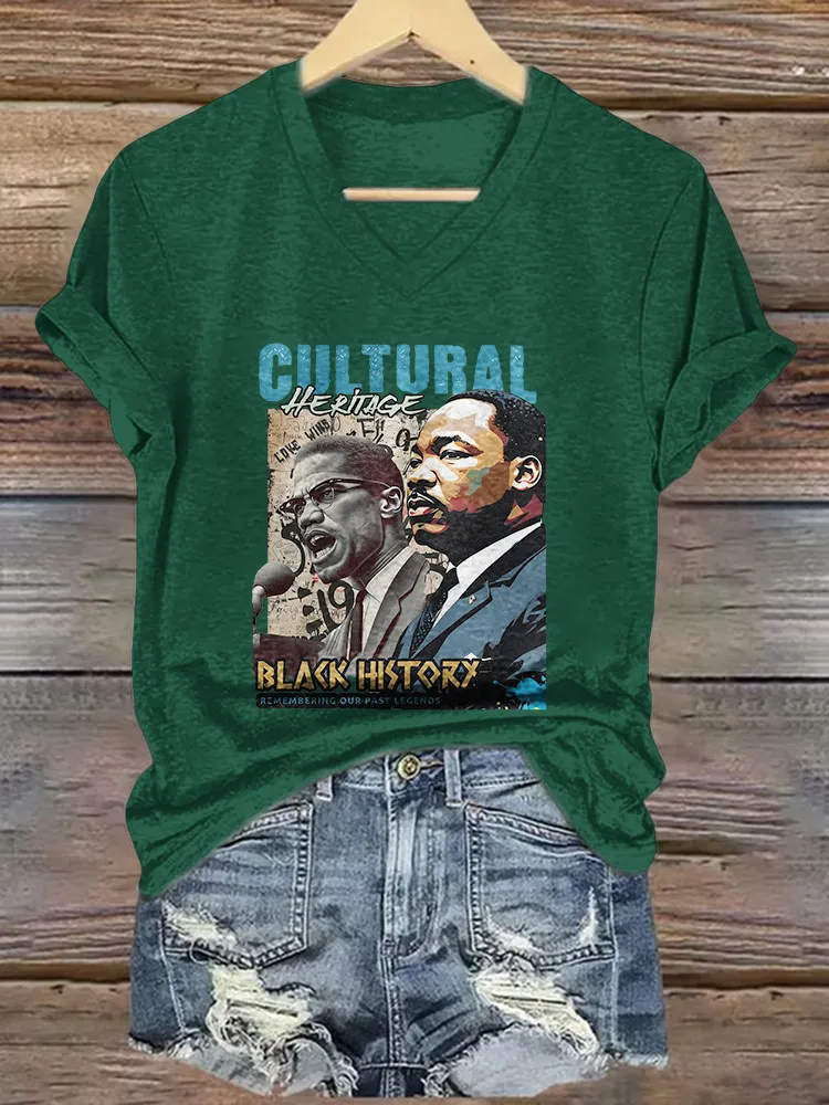 Women'S Cultural V-Neck Short-Sleeved T-Shirt