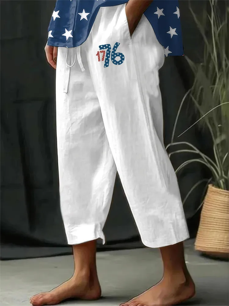 Women'S Casual Straight-Leg Pants 1776 Print