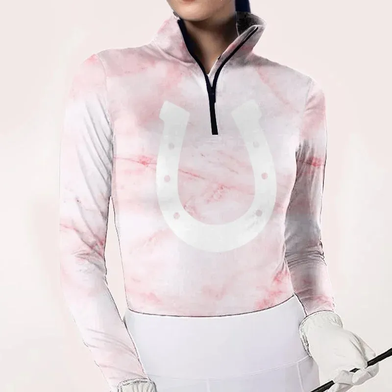 Women's Equestrian Print Long Sleeve Shirt