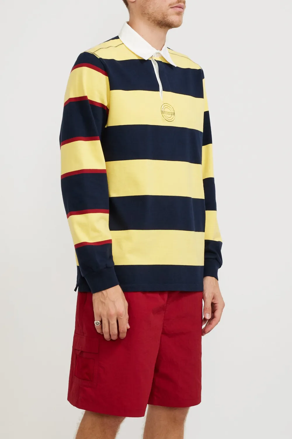 Striped Logo Rugby Polo Sweat