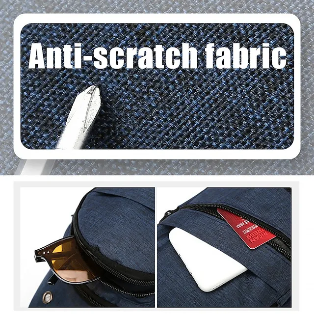 Men's Crossbody Bag Shoulder Bag Chest Bag Oxford Cloth Outdoor Daily Holiday Zipper Large Capacity Lightweight Durable Solid Color Black Blue Grey
