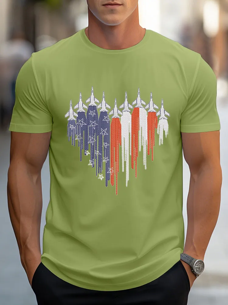 Man'S Independence Day Round-Neck Short-Sleeved T-Shirt