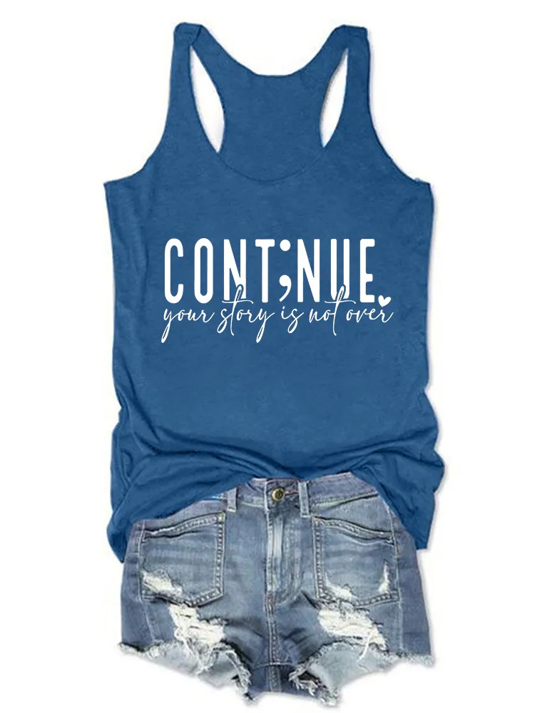Women'S Round-Neck Sleeveless Vest Continue Prints