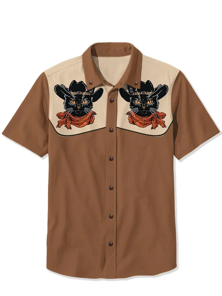 Western Black Cowcat Shirt