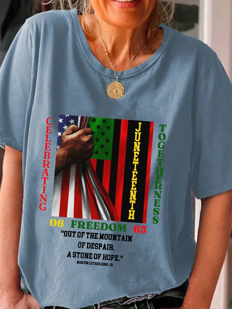 Women'S Celebrating Juneteenth Togetherness Round-Neck Short-Sleeved T-Shirt