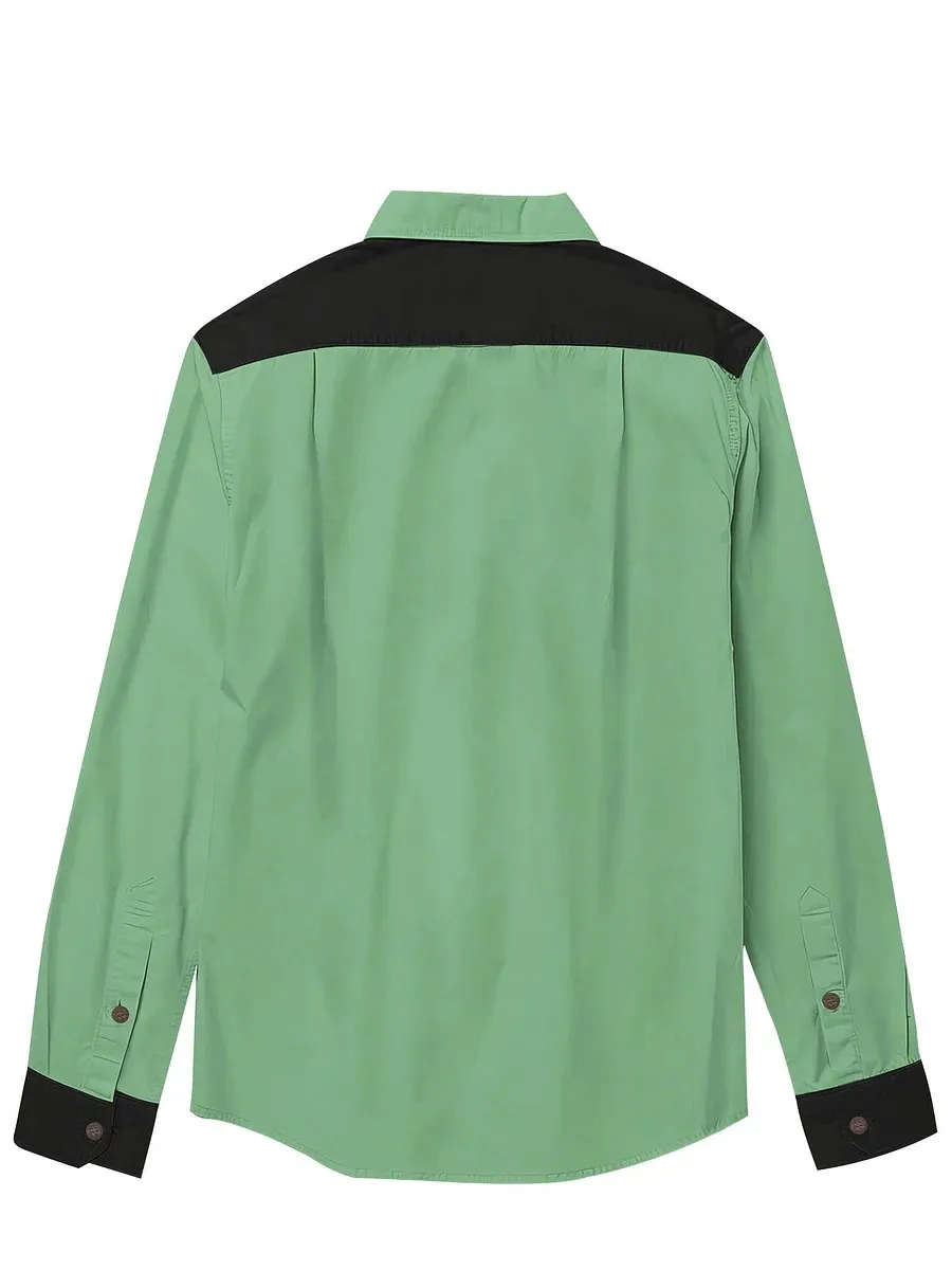 Men's Alien Cowboy Playing Guitar Long Sleeves Shirt