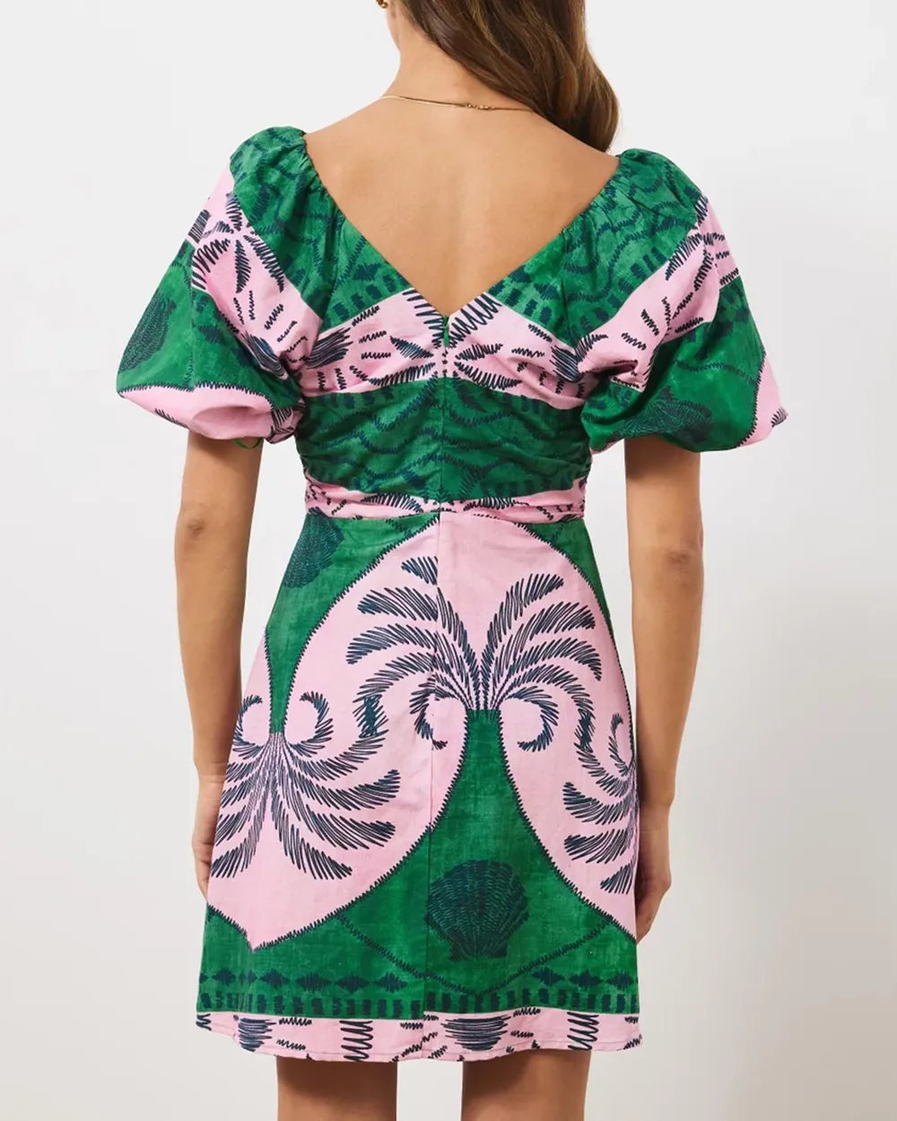 Holiday Style Linen Blend Mini Dress
