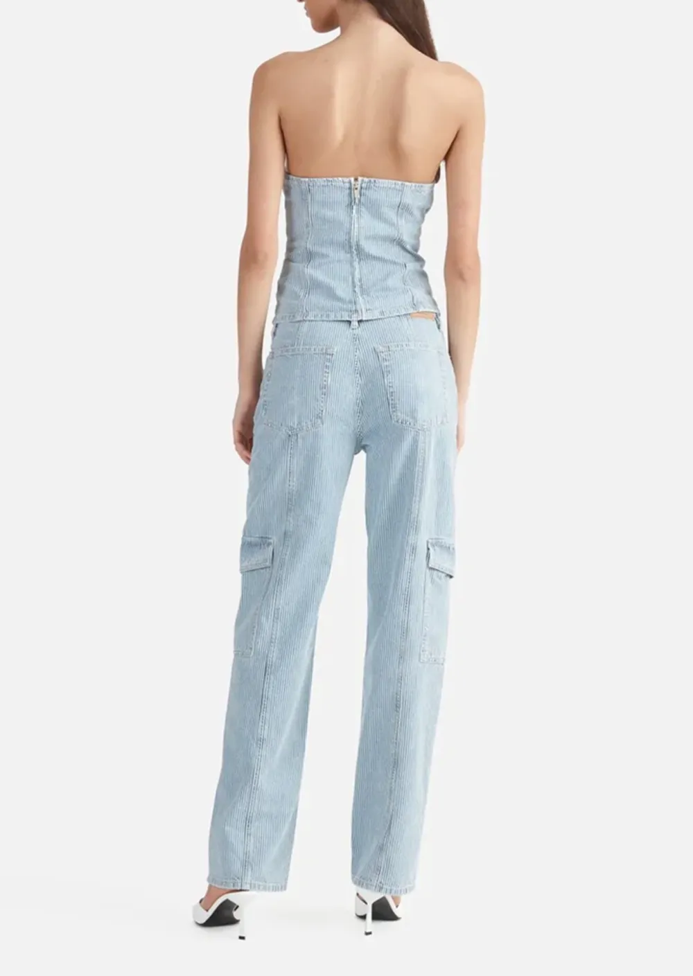 Light Blue Denim Overalls Pants