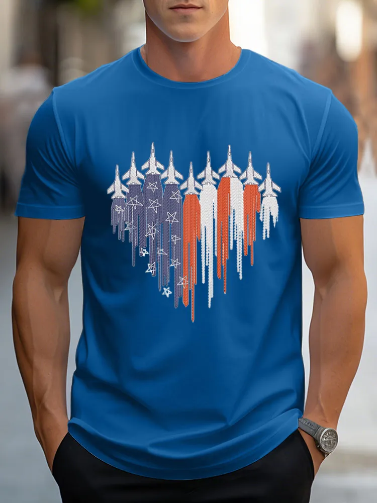 Man'S Independence Day Round-Neck Short-Sleeved T-Shirt