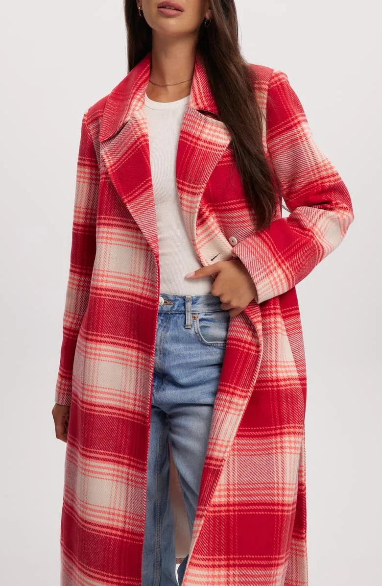 Katja Vegan Wool Plaid Coat