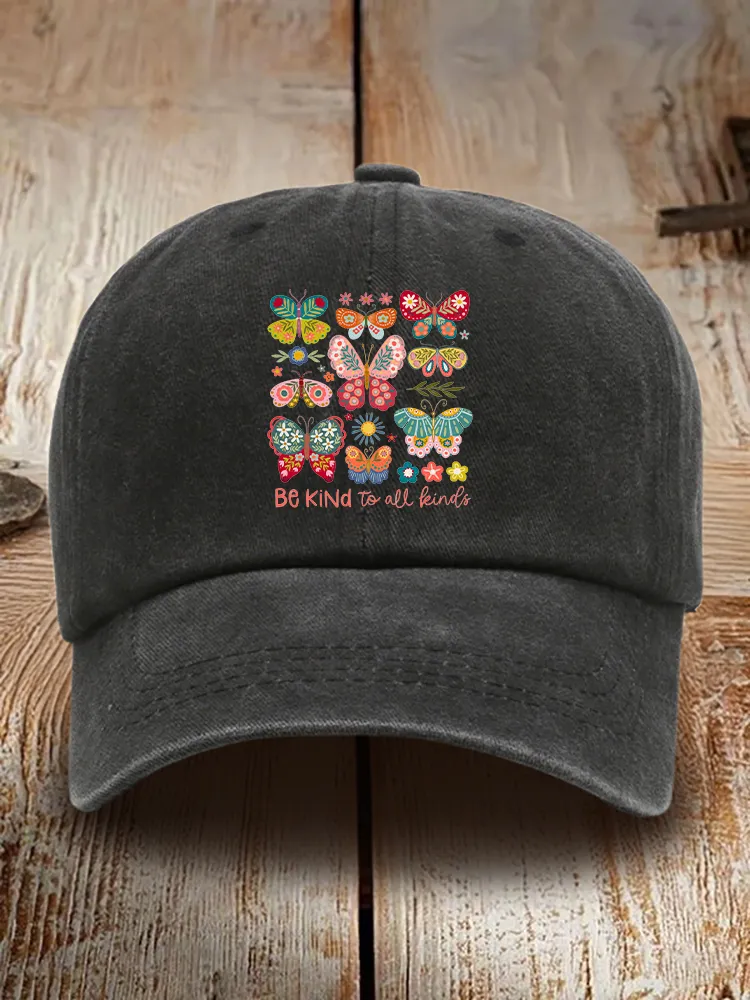 Butterfly Print Baseball Cap