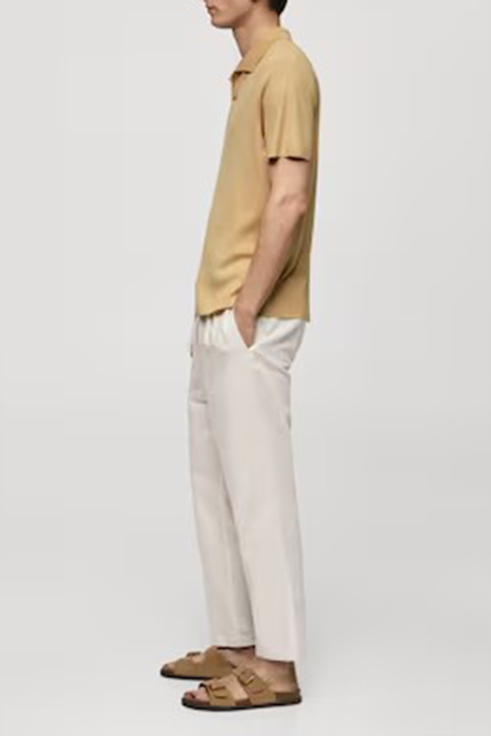 V-Neck Polo Collar Shirt
