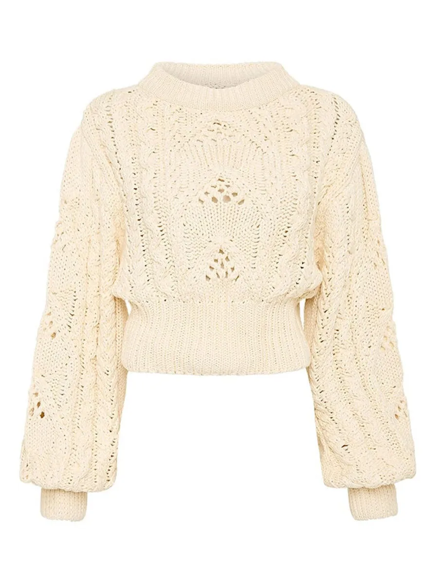 Openwork Long Sleeve Knit Jumper