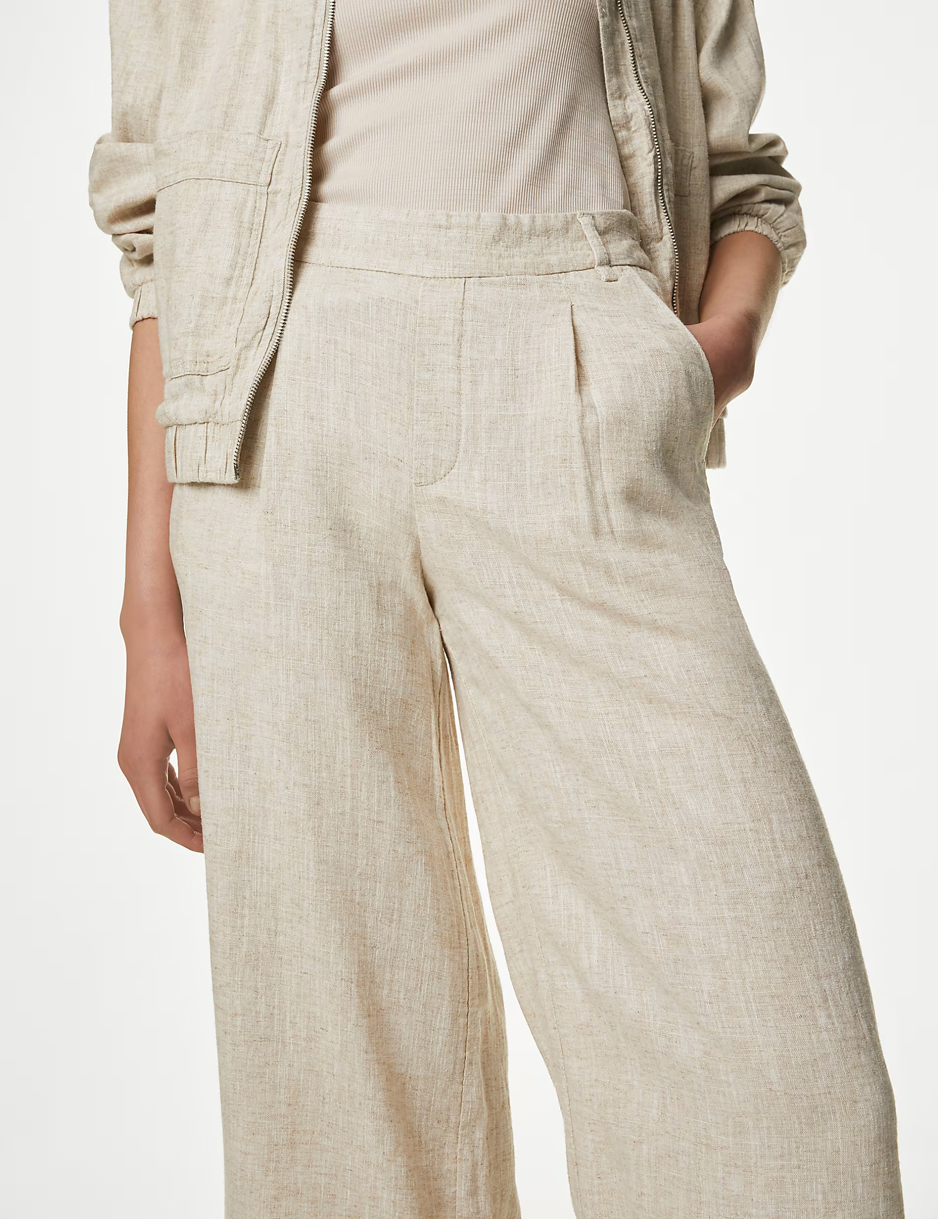 Black Shirred Wide Leg Trousers