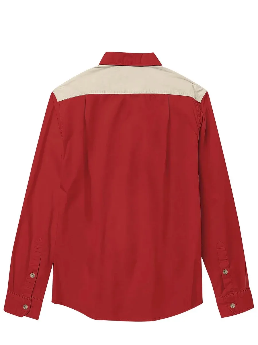 Men's Western Skeleton Cowboy Playing Guitar Long Sleeves Shirt